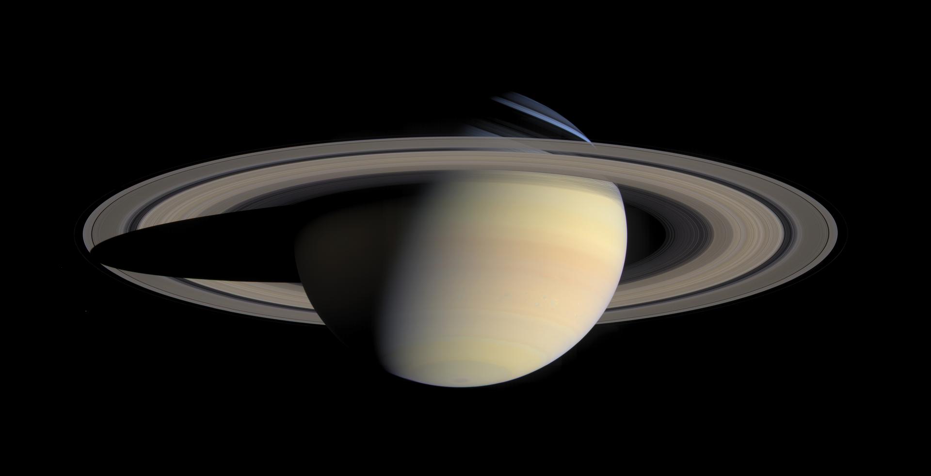 Saturne et ses anneaux, photographiés par la sonde Cassini